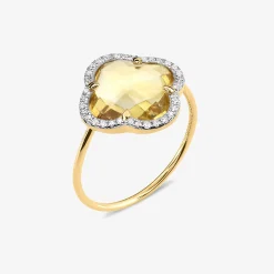 Morganne Bello 18Ct Yellow Gold And Diamond Clover Citrine Ring^The Alkemistry Discount