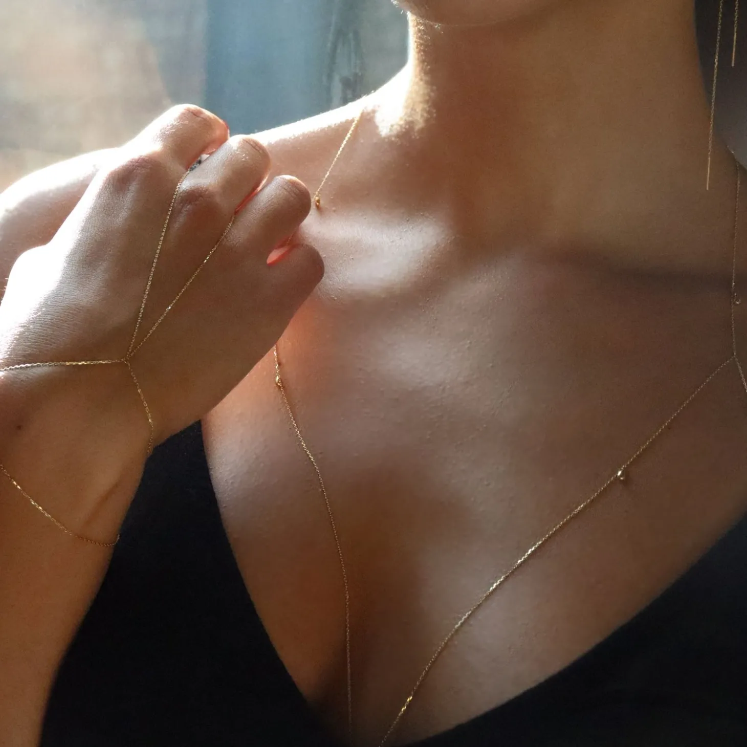 Nude Shimmer - 18Ct Gold, Fine Shimmer Double Hand Bracelet^The Alkemistry Flash Sale