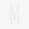 Nude Shimmer - 18Ct Gold, Fine Shimmer Double Piercing Pear Threader (Single)^The Alkemistry Shop