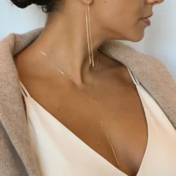 Nude Shimmer - 18Ct Gold, Fine Shimmer Chain Long Threader (Single)^The Alkemistry Best