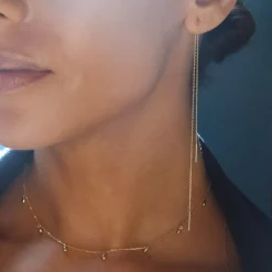 Nude Shimmer - 18Ct Gold, Fine Shimmer Chain Long Threader (Single)^The Alkemistry Best