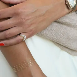 Nude Shimmer - 18Ct Gold, Fine Shimmer 5 Strand Adjuster Bracelet^The Alkemistry Sale