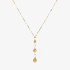 Nude Shimmer - 18Ct Gold, Graduated Pear Fine Shimmer Necklace^The Alkemistry Cheap