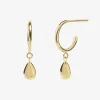 Nude Shimmer - 18Ct Gold, Medium Pear Drop Hoops (Pair)^The Alkemistry Flash Sale