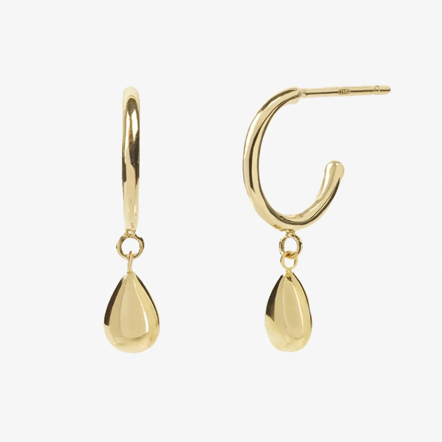 Nude Shimmer - 18Ct Gold, Medium Pear Drop Hoops (Pair)^The Alkemistry Flash Sale