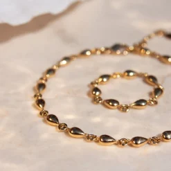 Nude Shimmer - 18Ct Gold, Medium Pear Tennis Bracelet^The Alkemistry Sale