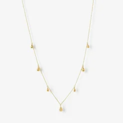 Nude Shimmer - 18Ct Gold, Multi Size Pear Drop Fine Shimmer Necklace^The Alkemistry Cheap