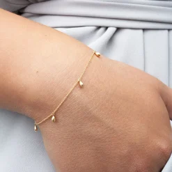 Nude Shimmer - 18Ct Gold, Multi Pear Drop Fine Shimmer Bracelet^The Alkemistry Best Sale