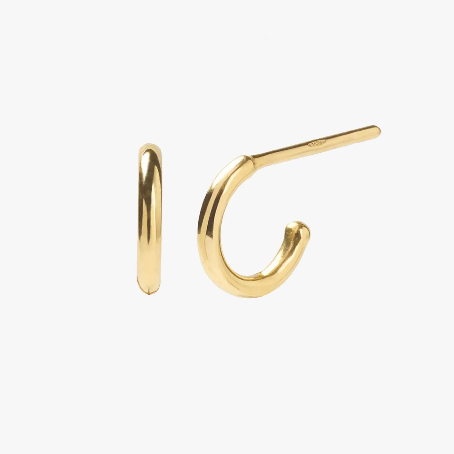 Nude Shimmer - 18Ct Gold, Plain Small Huggie Hoops (Pair)^The Alkemistry Cheap