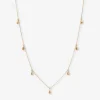 Nude Shimmer - 18Ct Gold, Small Pear Drop Fine Shimmer Necklace^The Alkemistry Discount