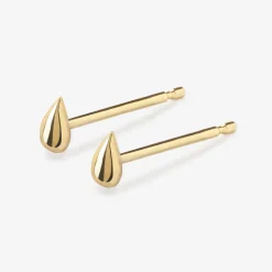 Nude Shimmer - 18Ct Gold, Small Pear Stud Earring (Pair)^The Alkemistry Hot