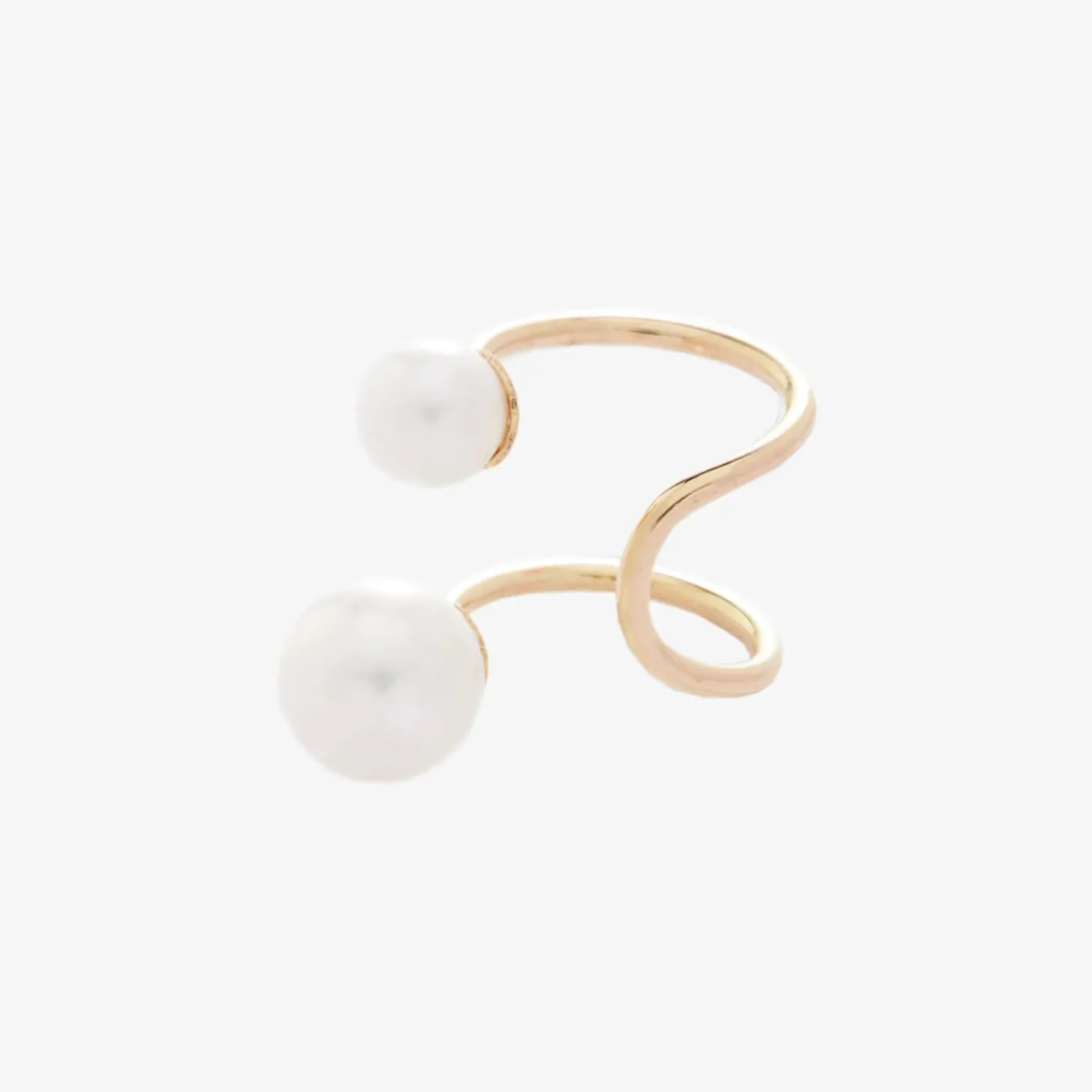 Poppy Finch 14Ct Yelllow Gold Double Pearl Ear Cuff (Single)^The Alkemistry Best Sale