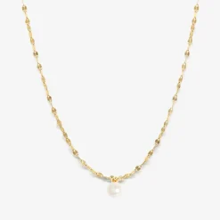 Poppy Finch 14Ct Yellow Gold And Shimmer Pearl Pendant Necklace^The Alkemistry Best