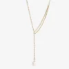 Poppy Finch 14Ct Yellow Gold Shimmer Pearl Pull Through Necklace^The Alkemistry New