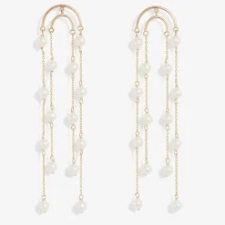 Poppy Finch 14Ct Yellow Gold And Double Crescent Pearl Drop Earrings (Pair)^The Alkemistry Best Sale