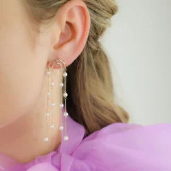 Poppy Finch 14Ct Yellow Gold And Double Crescent Pearl Drop Earrings (Pair)^The Alkemistry Best Sale