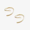 Poppy Finch 14Ct Yellow Gold And Pearl Spiral Earrings (Pair)^The Alkemistry Sale