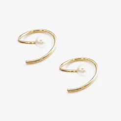 Poppy Finch 14Ct Yellow Gold And Pearl Spiral Earrings (Pair)^The Alkemistry Sale