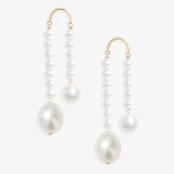 Poppy Finch 14Ct Yellow Gold Hi Low Pearl Crescent Earrings (Pair)^The Alkemistry Best Sale