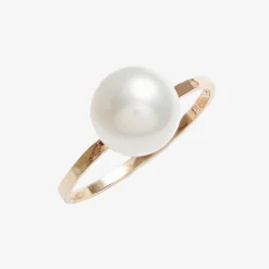 Poppy Finch 14Ct Yellow Gold Large Pearl Hammered Ring^The Alkemistry Cheap