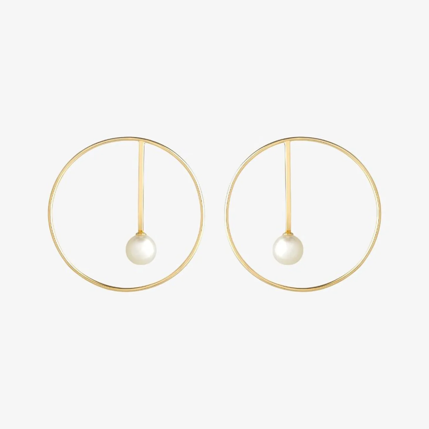 Ruifier 18Ct Yellow Gold Astra New Moon Sphere Akoya Pearl Earrings (Pair)^The Alkemistry Shop