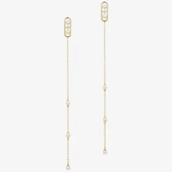 Ruifier 18Ct Yellow Gold Morning Dew Pearl And Diamond Drop Chain Earrings (Pair)^The Alkemistry Discount