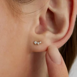 Ruifier 18Ct Yellow Gold Scintilla Trio Ray Diamond Stud Earring (Single)^The Alkemistry Best Sale