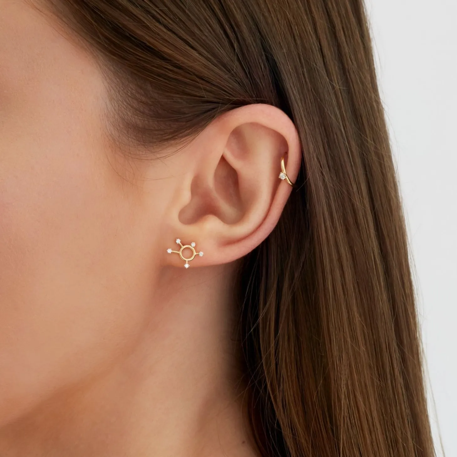 Ruifier 18Ct Yellow Gold Scintilla Sigma Orb 5 Diamond Stud Earring (Single)^The Alkemistry Best
