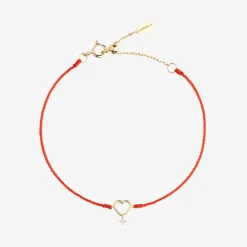 Ruifier 18Ct Yellow Gold Scintilla Amore Diamond Red Cord Bracelet^The Alkemistry Discount