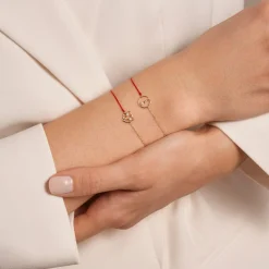 Ruifier 18Ct Yellow Gold Scintilla Tiger Red Cord And Chain Bracelet^The Alkemistry Outlet