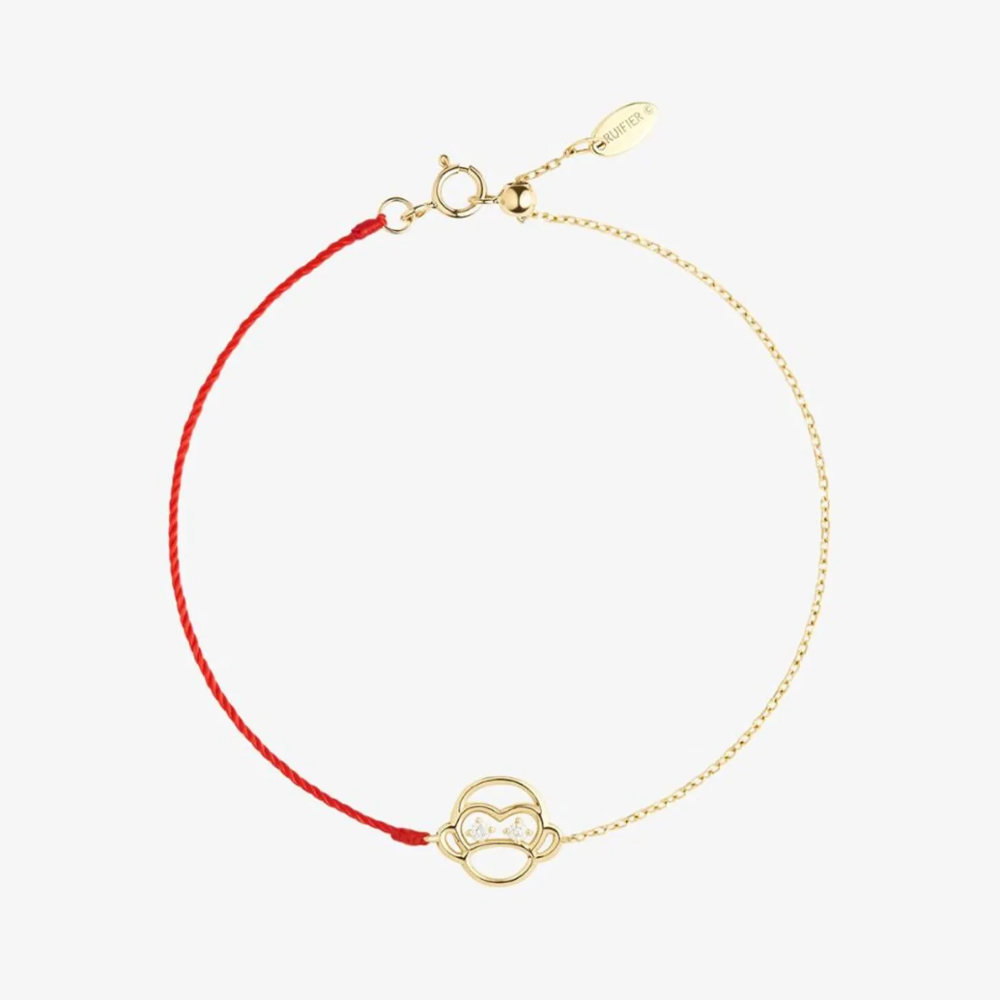 Ruifier 18Ct Yellow Gold Scintilla Monkey Red Cord And Chain Bracelet^The Alkemistry Clearance