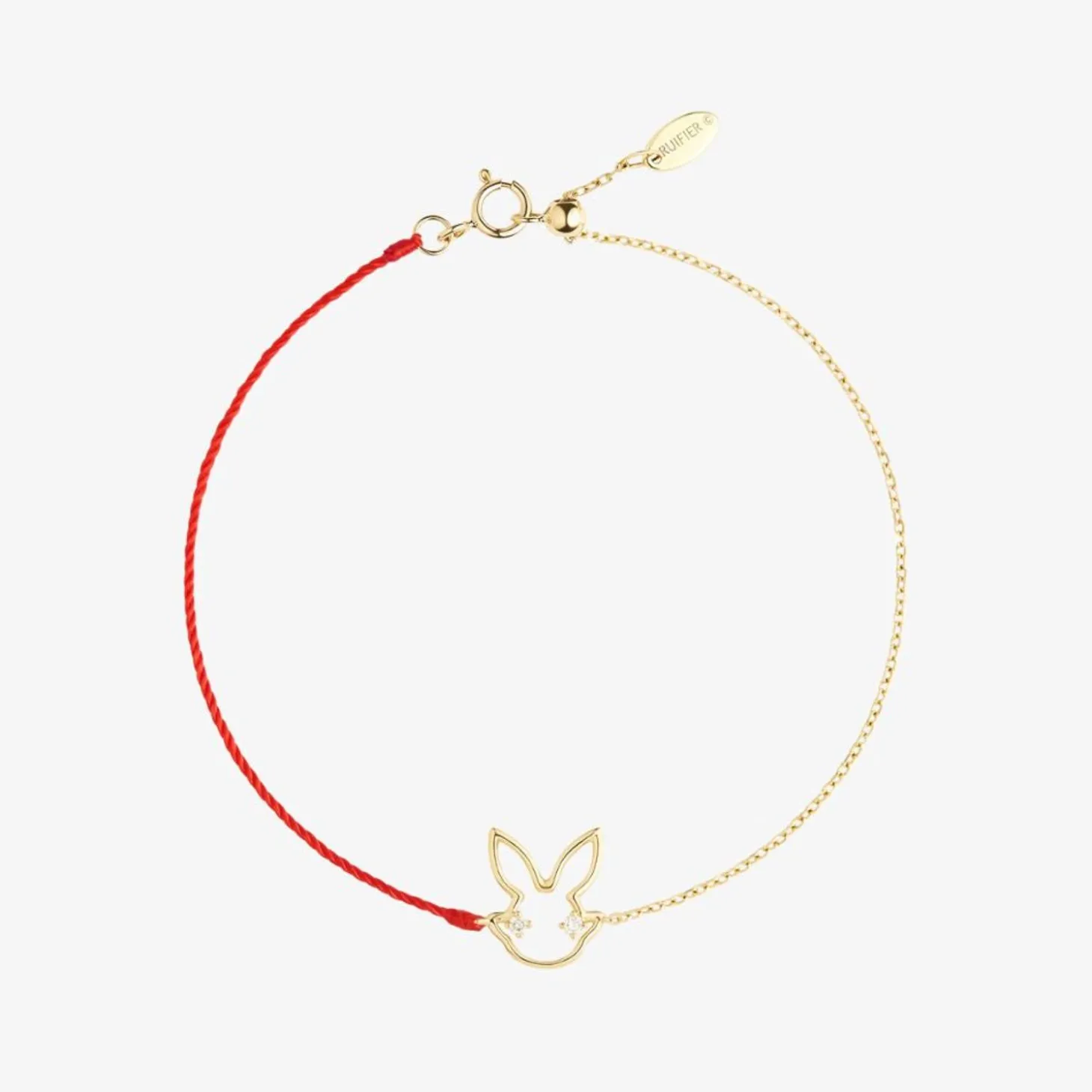 Ruifier 18Ct Yellow Gold Scintilla Rabbit Red Cord And Chain Bracelet^The Alkemistry New