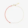Ruifier 18Ct Yellow Gold Scintilla Deca Ray 10 Diamond Red Cord And Chain Bracelet^The Alkemistry Store