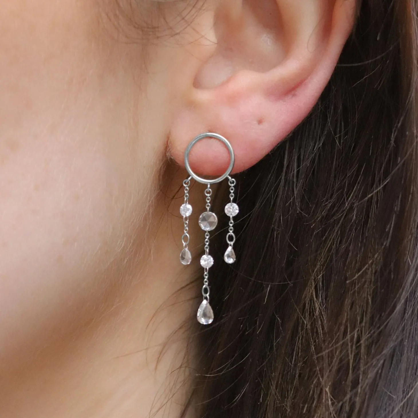 Suncatcher - 18Ct Gold, Large Diamond Chandelier Earring (Single)^The Alkemistry Cheap