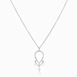 Suncatcher - 18Ct Gold, Pave Pear Triple Pear & Round Drop Necklace^The Alkemistry Cheap