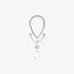 Suncatcher - 18Ct Gold, Pave Pear Triple Pear Drop Earring (Single)^The Alkemistry Fashion