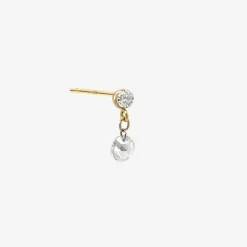 Suncatcher - 18Ct Gold, Rose Cut Diamond Drop Earring (Single)^The Alkemistry New