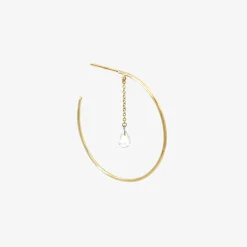 Suncatcher - 18Ct Gold, Rose Cut Diamond Hoop Earring (Single)^The Alkemistry Clearance