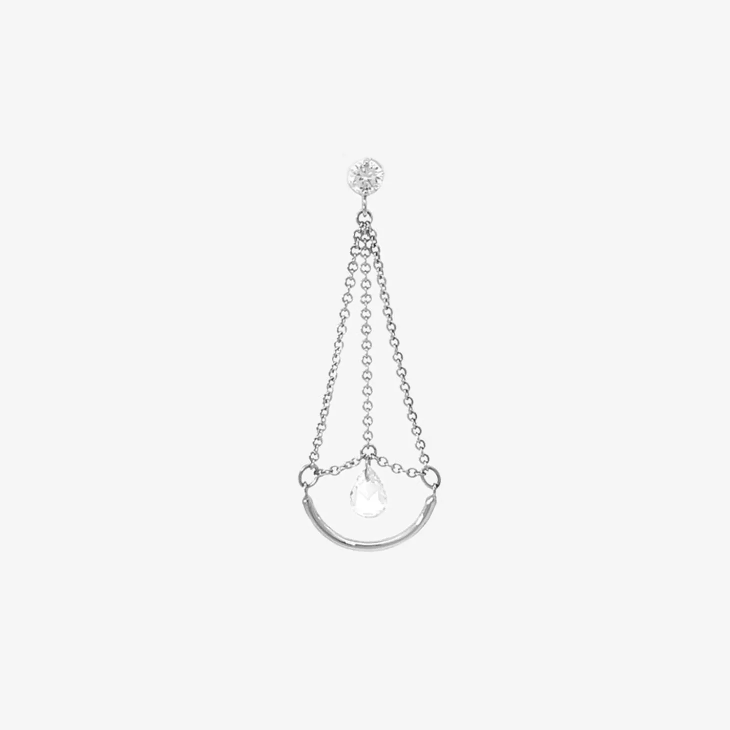 Suncatcher - 18Ct Gold, Rose Cut Diamond Pendulum Earring (Single)^The Alkemistry Outlet