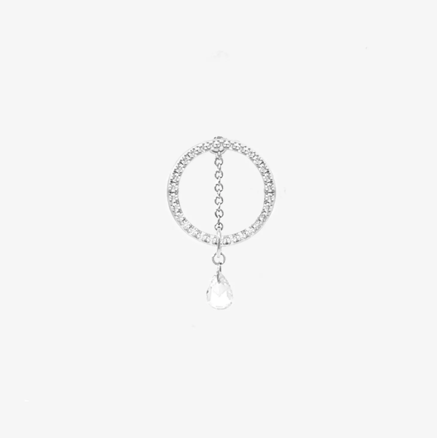 Suncatcher - 18Ct Gold, Rose Cut Diamond Pave Circle Earring (Single)^The Alkemistry Cheap