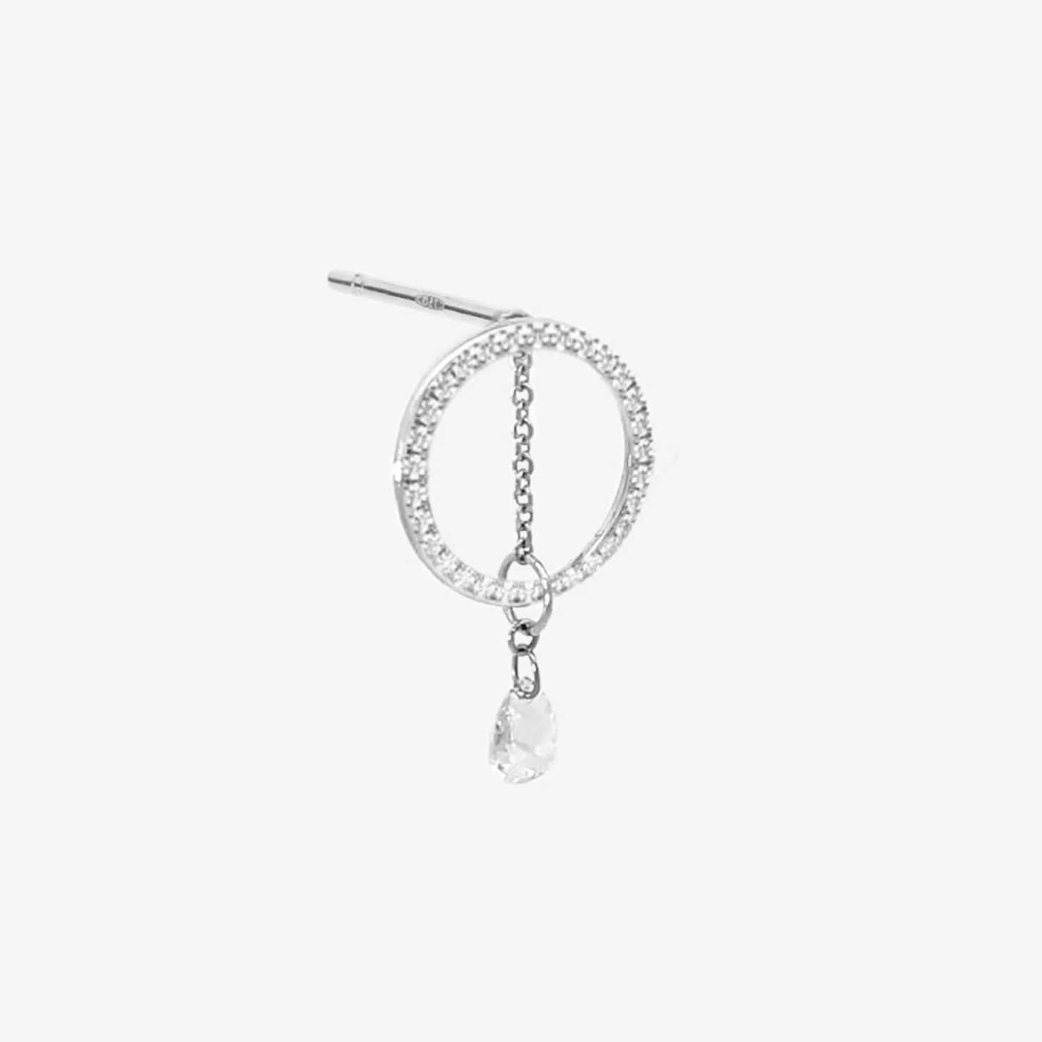 Suncatcher - 18Ct Gold, Rose Cut Diamond Pave Circle Earring (Single)^The Alkemistry Cheap