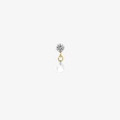 Suncatcher - 18Ct Gold, Rose Cut Diamond Drop Earring (Single)^The Alkemistry Flash Sale