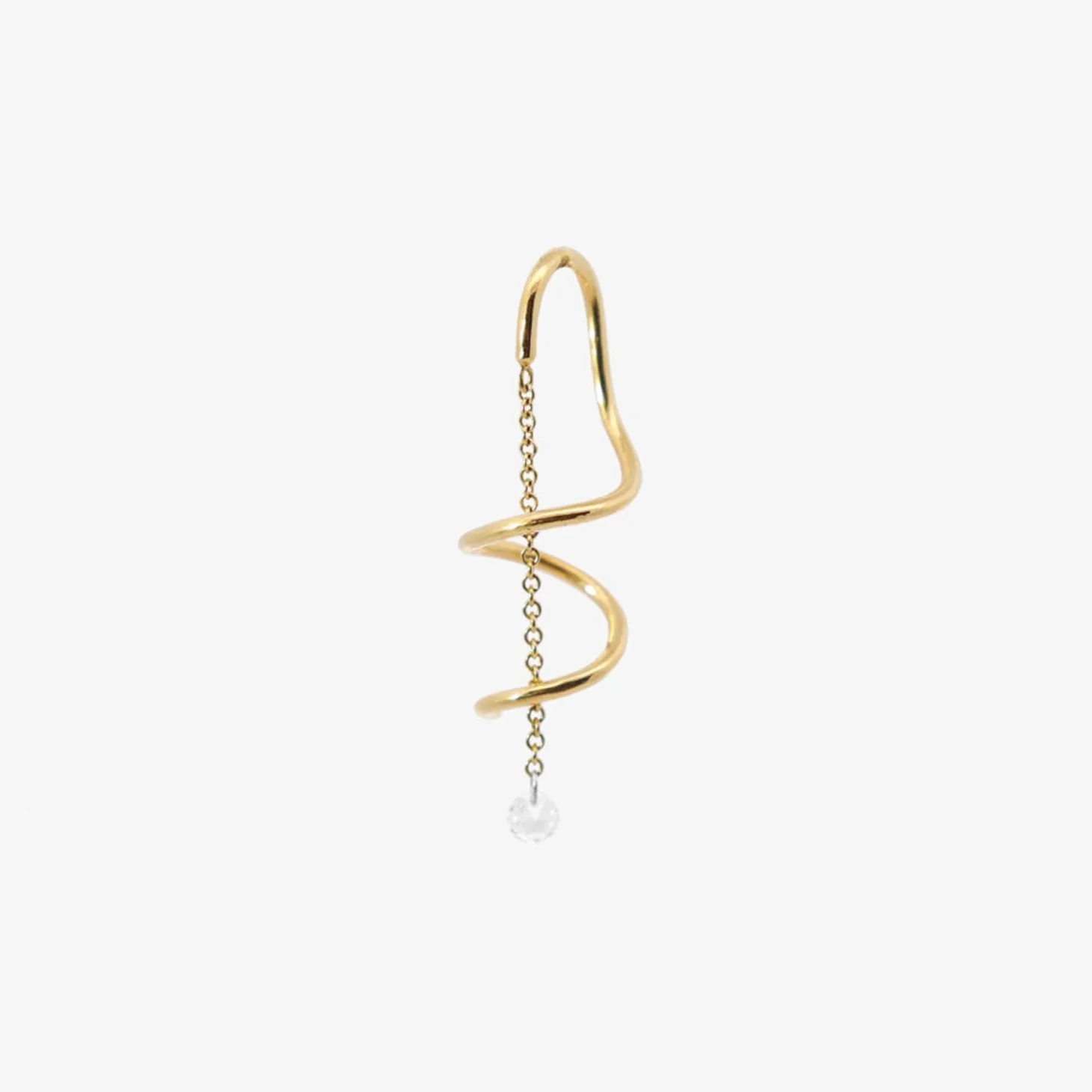 Suncatcher - 18Ct Gold, Rose Cut Diamond Twist Threader (Single)^The Alkemistry Outlet