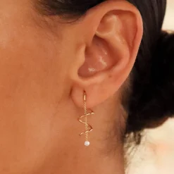 Suncatcher - 18Ct Gold, Rose Cut Diamond Twist Threader (Single)^The Alkemistry Outlet