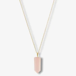 18Ct Yellow Gold Plain Rose Quartz Iqra Necklace^The Alkemistry Cheap