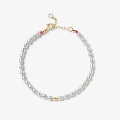 Vianna - 18Ct Gold, Grey Pearl And Gold Bead Bracelet^The Alkemistry Store
