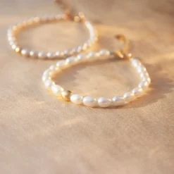Vianna - 18Ct Gold, Large White Pearl And Gold Bead Bracelet^The Alkemistry Store