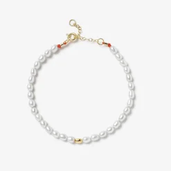 Vianna - 18Ct Gold, Small White Pearl And Gold Bead Bracelet^The Alkemistry Flash Sale