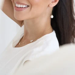 Vianna - 18Ct Gold, White Pearl And Gold Bead Chain Necklace^The Alkemistry New