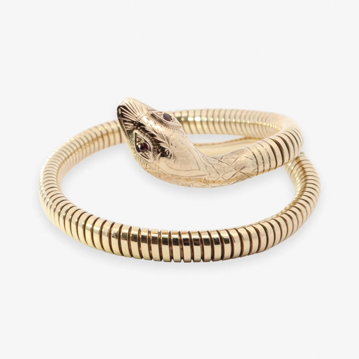Vintage - 9Ct Gold, Snake Cuff Bangle Bracelet Circa 1974^The Alkemistry Store
